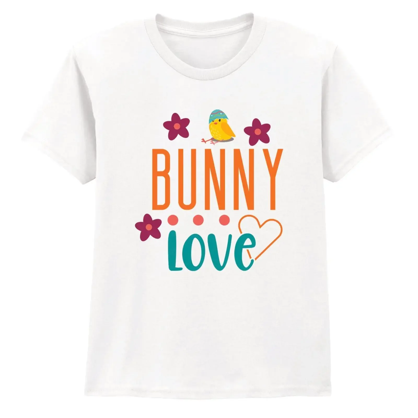 Bunny Love Mädchen T Shirt Küken Herz Ostern Geschenk für Tochter vintage Washed Slightly homme Top For Everyday Wear