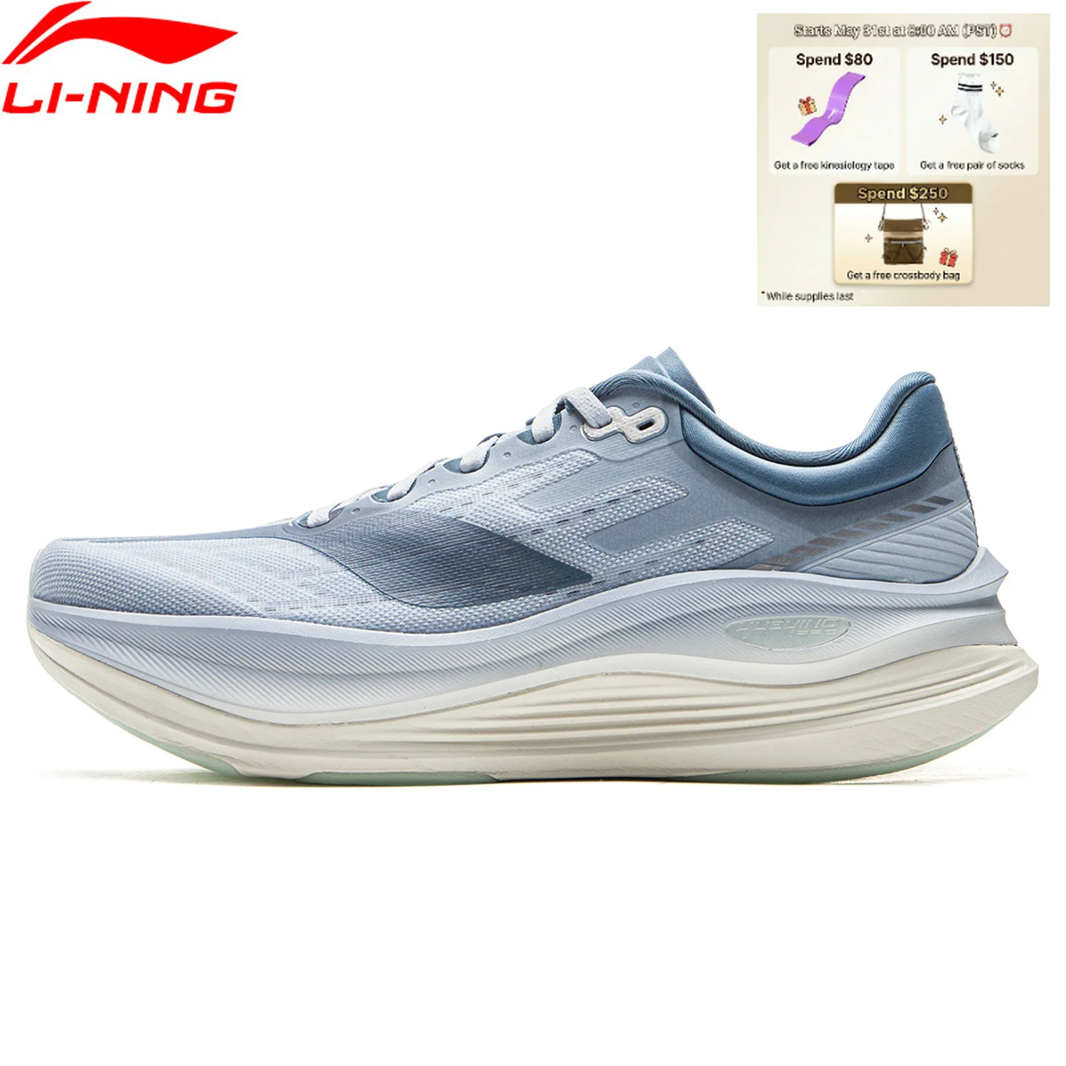 

LiNing Men's YUEYING 5 PRO Optimized Cushion Running Shoes with Wide Toe Box SUPER BOOM LiNing Sneakers ARHV013 ARHW001