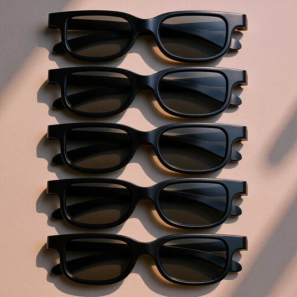 

5pcs Glasses For Adults Black Passive Circular Polarized Lens Compatible With 3D Tvs Movie Gaming 3D Video Glasses