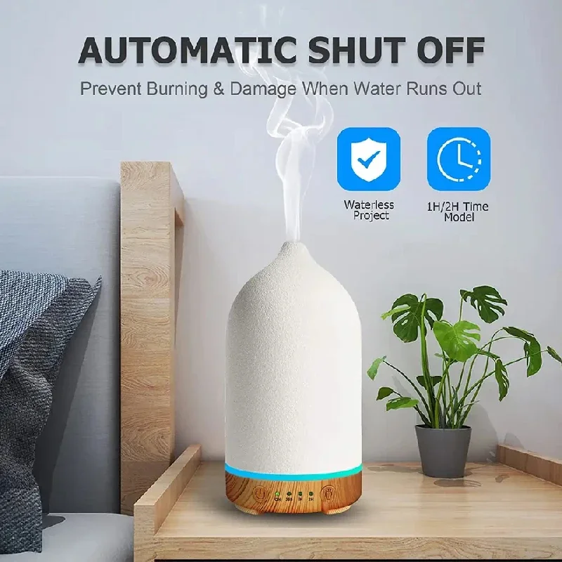 

Ceramic Humidifier Aroma Diffuser Aromatherapy Cool Mist Ultrasonic Essential Oil Diffuser With LED Humidifier Fragrance