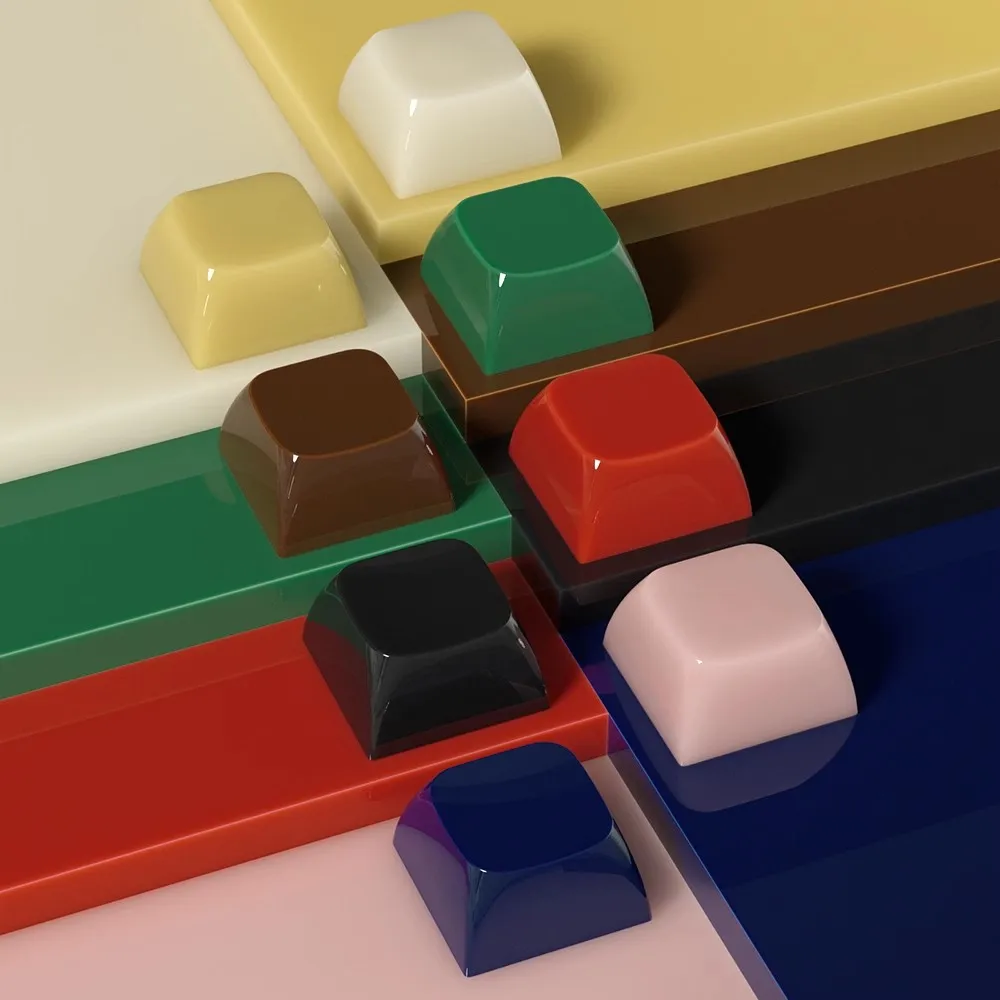 

10 шт./упак. глянцевые нефритовые колпачки для клавиш, материал ПК, пустые колпачки для клавиш, профиль XDA 1U, 1,0X, красочные колпачки для клавиш MX Switch, клавиатура