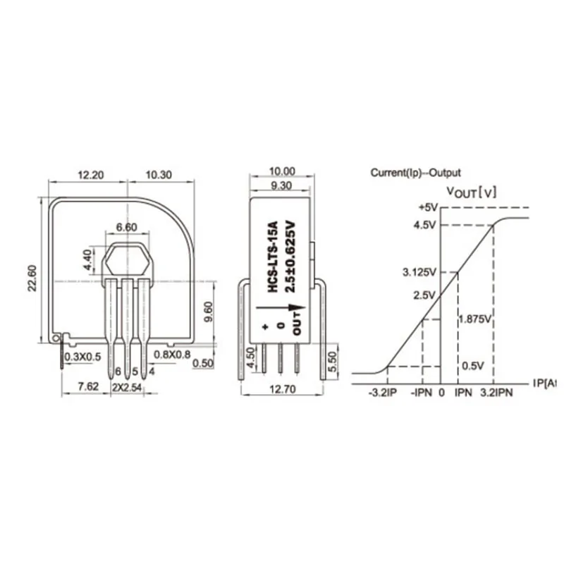 Imagem -02 - Sensor de Corrente Hall Lts06np Tbc06ds5 Holzer Circuito Fechado Sensor de Corrente 6a 15a 25a 50a Hcs-lts06a