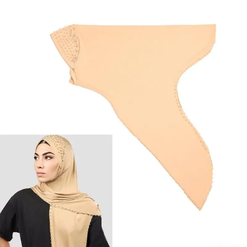 

31BF Стильный женский шарф с бисером, удобный тюрбан из полиэстера с запахом