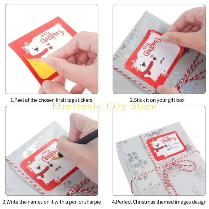 20 Counts Christmas Name Sticker Labels for Seal Envelope Card Candy Bag HU8D