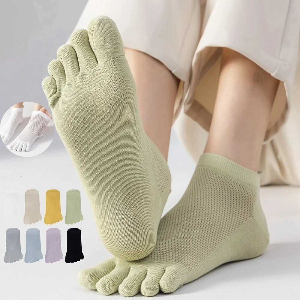 

1 Pairs Women Toe Socks with Separate Fingers High Quality Cotton Five Finger Socks Women Low Cut Ankle Socks Yoga Sports