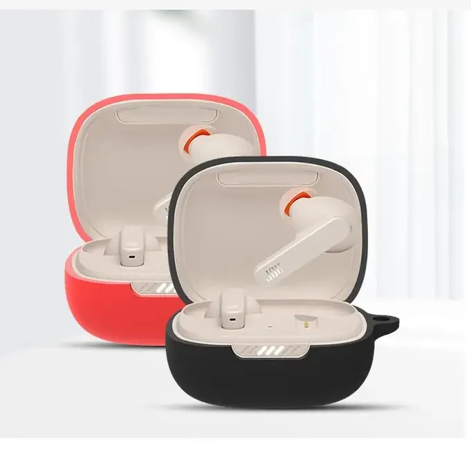 Capa de silicone para JBL Live Pro Plus, Fone de ouvido Anti-Drop Protect Cover com gancho, Fone de ouvido dos desenhos animados