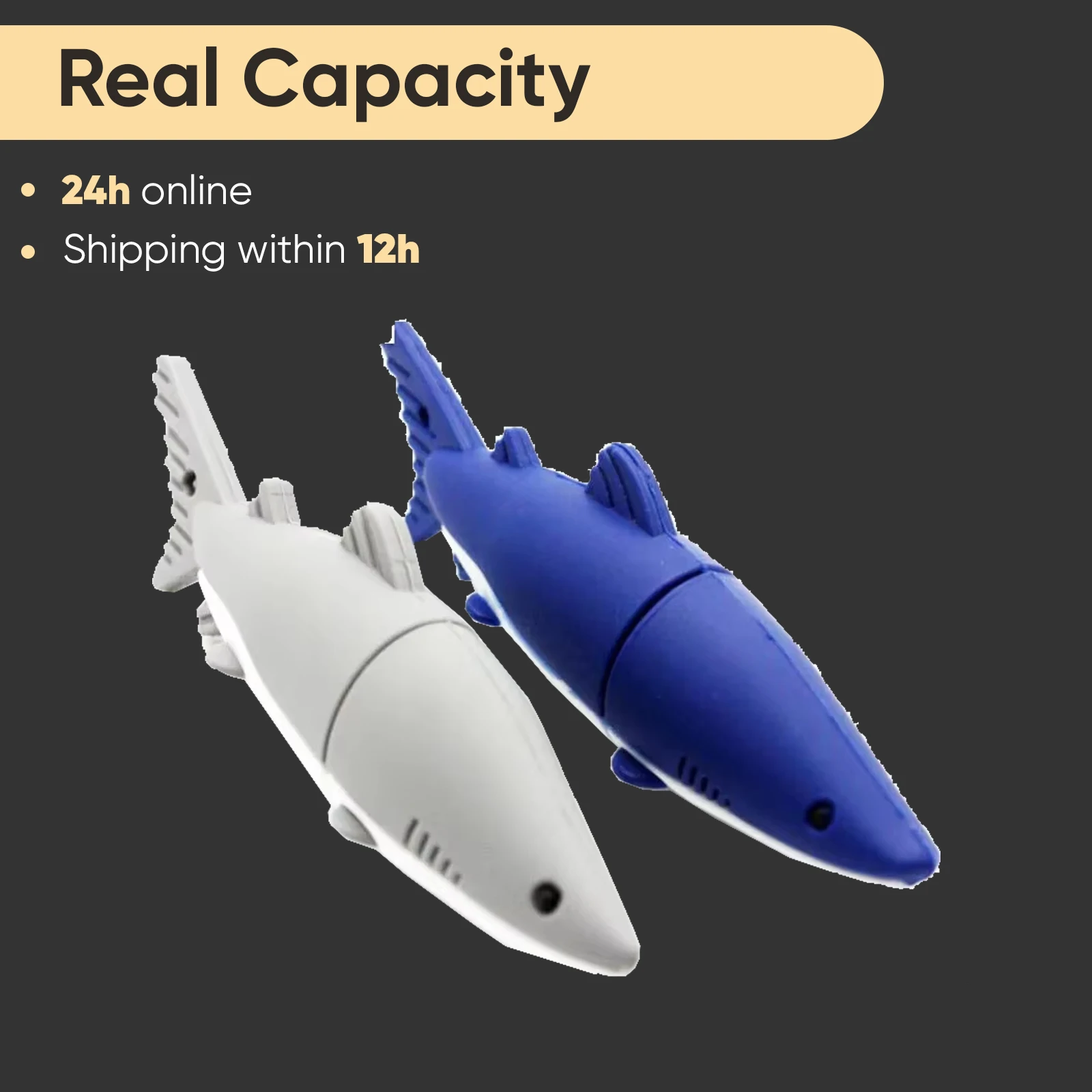 Shark USB Flash Drive Real Capacity Pen Drive Novelty Cartoon Memory Stick Cool Style U Disk 64GB 32GB 16GB 8GB 4GB Pendrive