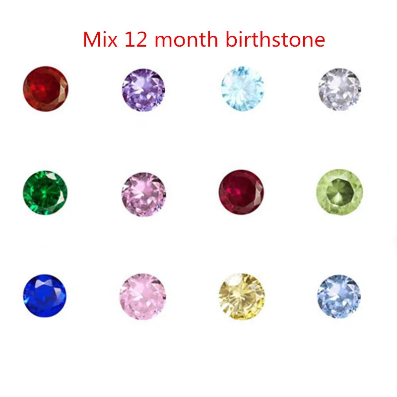 120pcs Mix 12 Color 5mm Crystal Heart Star Birthstone Charms Living Glass Memory Floating Lockets Pendant Bracelet DIY Jewelry