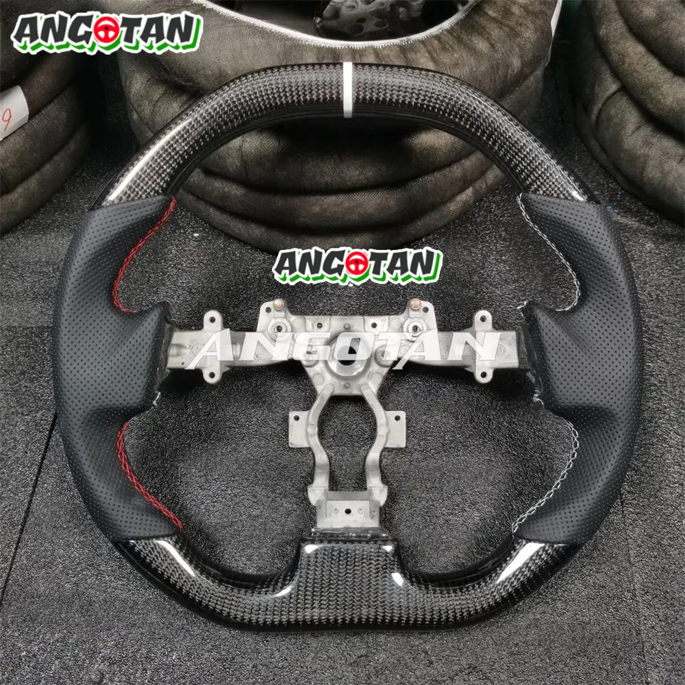 

For Nissan GTR R35 R-35 2007-2016 Real Carbon Fiber Steering Wheel Customized Red Stitching Flat Top Bottom Car Accessories