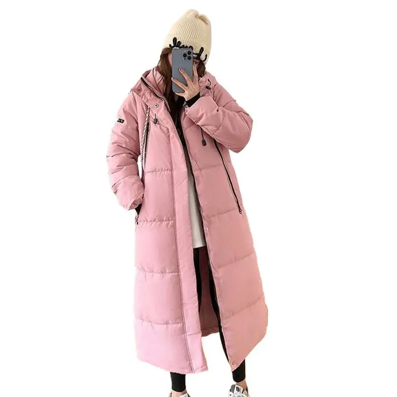 

2024 Winter Women Thicken Long Jacket Cotton Ladies Windproof Coat Women's Warm Parka Hooded Zipper Clothes jaqueta feminina