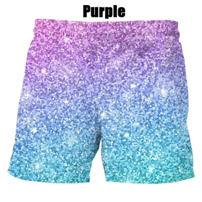 3D Print Gorgeous Colours Graphic Beach Shorts For Men Casual Summer Cool Board Shorts Hombre Plus Size Mens Swim Trunks