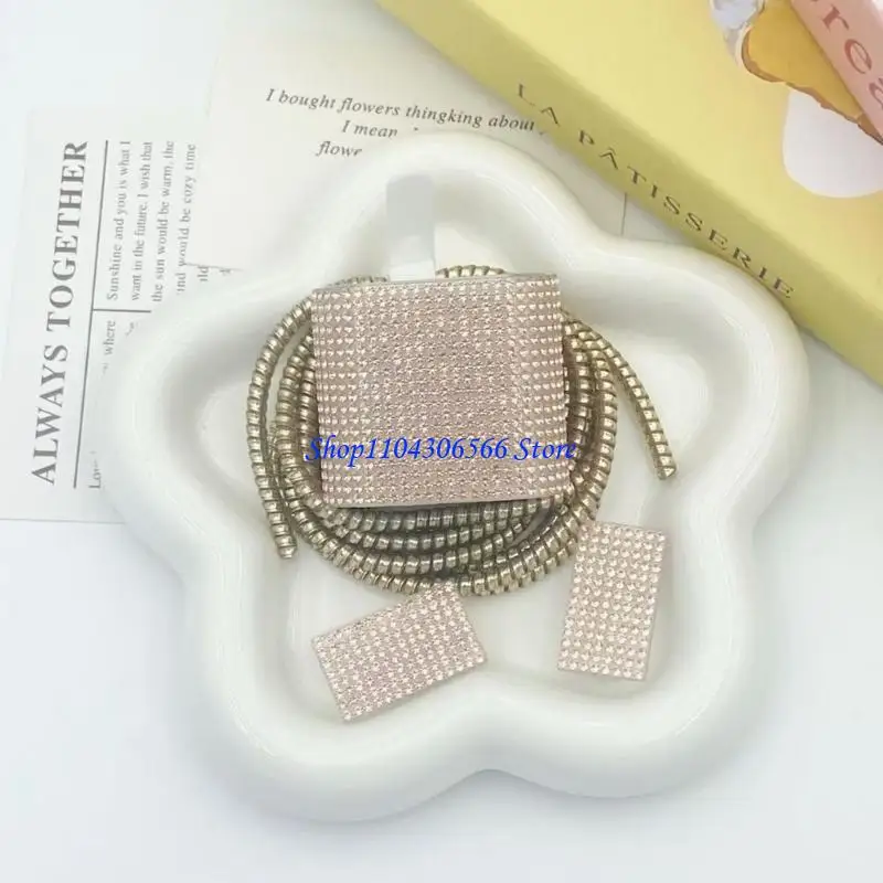 

02DD Fashion Rhinestones Charging Adapter Sleeve Complete Data Line Protectors And Cable Winder For 20W 18W Models