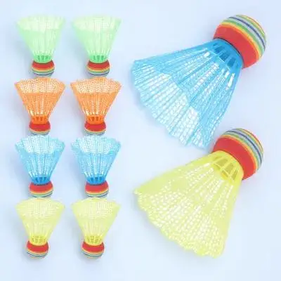 

Набор из 12 разноцветных бадминтонных воланов из нейлона и пластика, легкие, для начинающих и взрослых, портативный тренировочный комплект для улицы и дома