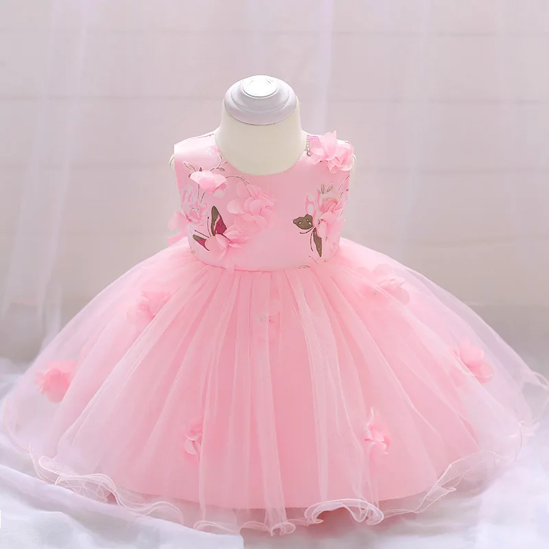 

Toddler Infant 1st Birthday Dress For Baby Girl Clothes Flower Baptism Princess Dress Wedding Girls Party Gown Vestidos 0-2 Year