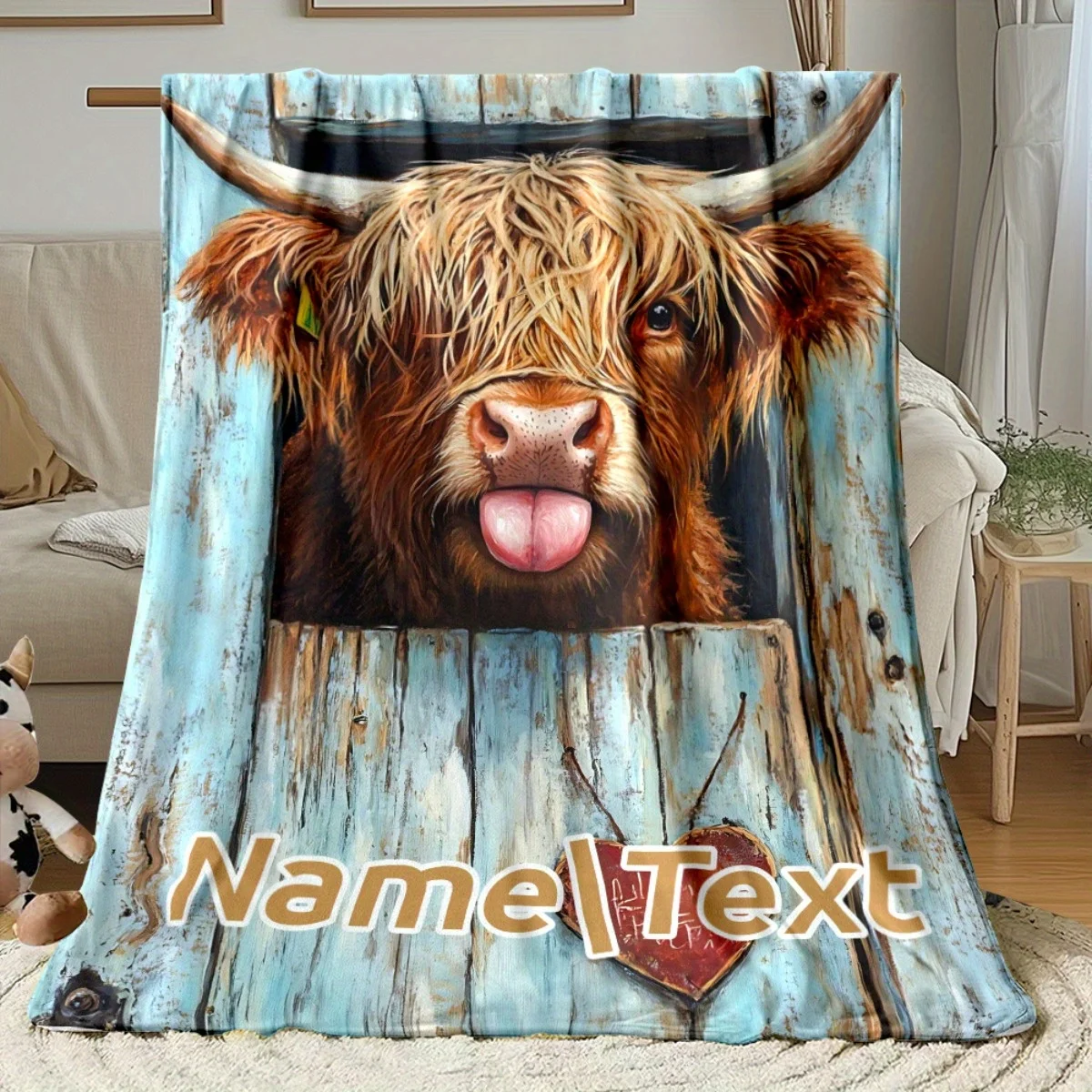 Personalized Highland Cow Blan - Highland Home Textiles 评论和价格