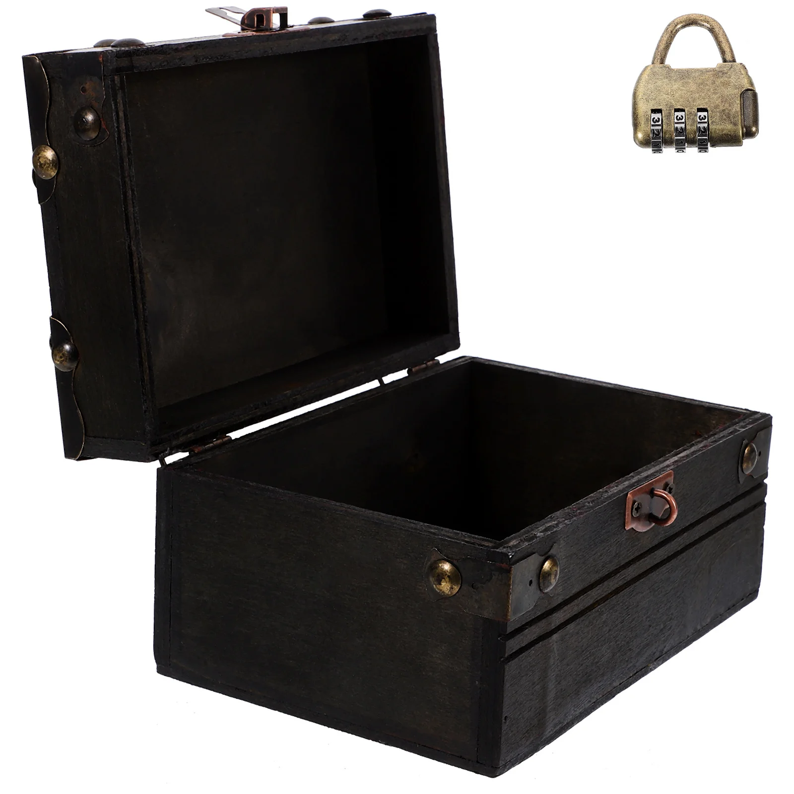 

Retro Wooden Treasure Box Vintage Jewelry Chest Keepsake Case Organizer Trinket Holder Wooden Treasure Box Wood Candy Case