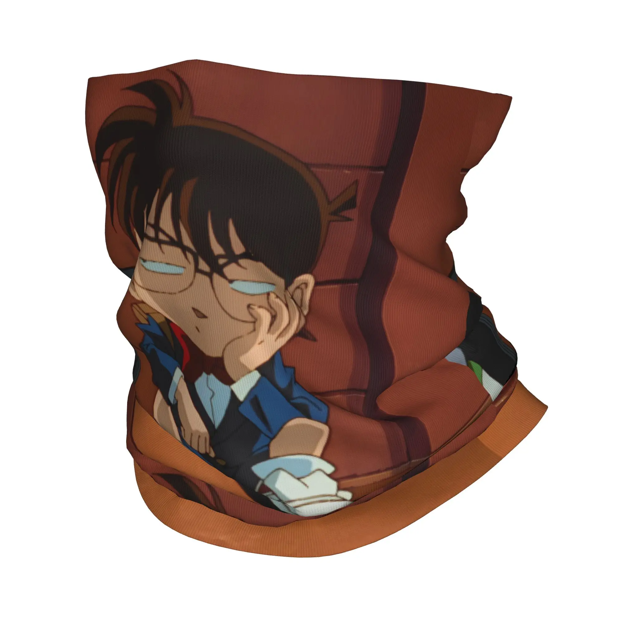

Custom Funny Detectived Anime Conan Bandana Neck Warmer Women Men Winter Ski Hiking Scarf Gaiter Face Cover