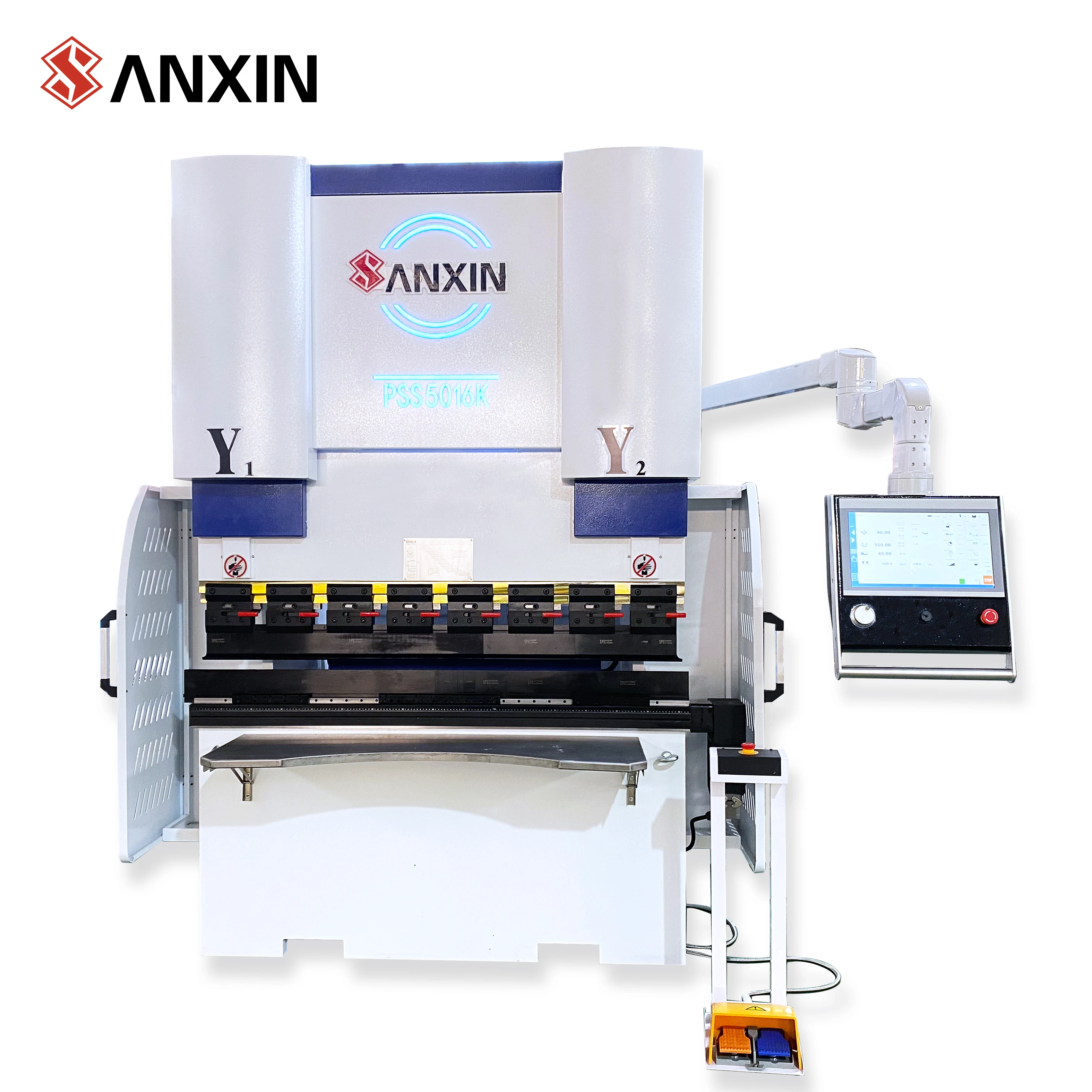 SANXIN China Fully Automatic Mini Hydraulic Press Brake 40T CNC Servo Controller Rotary Beam Aluminum Motor Bending Machine