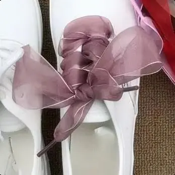 1Pair Shoes Laces Shoes Rope 4cm Wide Shoelaces Decor Shoe Tie Transparent Multicolor Widened Shoelace Shoe Accessories