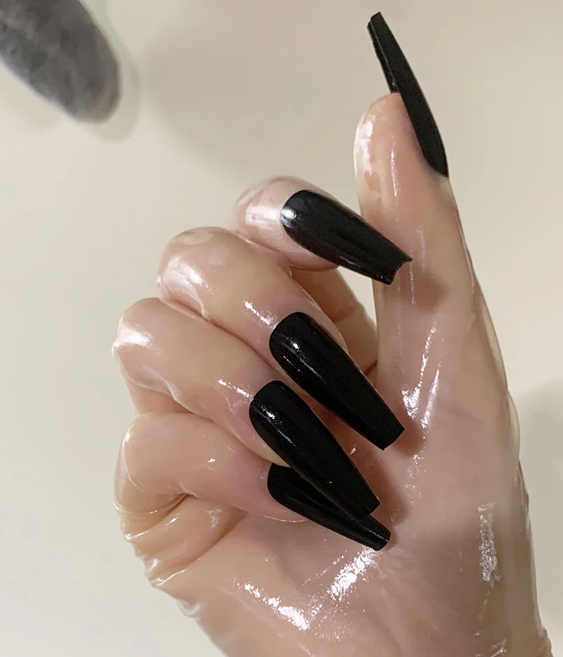 BIG SALE! Super Thin Crossdress Oil Shiny Glossy Transparent Sexy Men's Fetish Latex Rubber Cosplay Kigurumi Gloves With Nails - Image 5