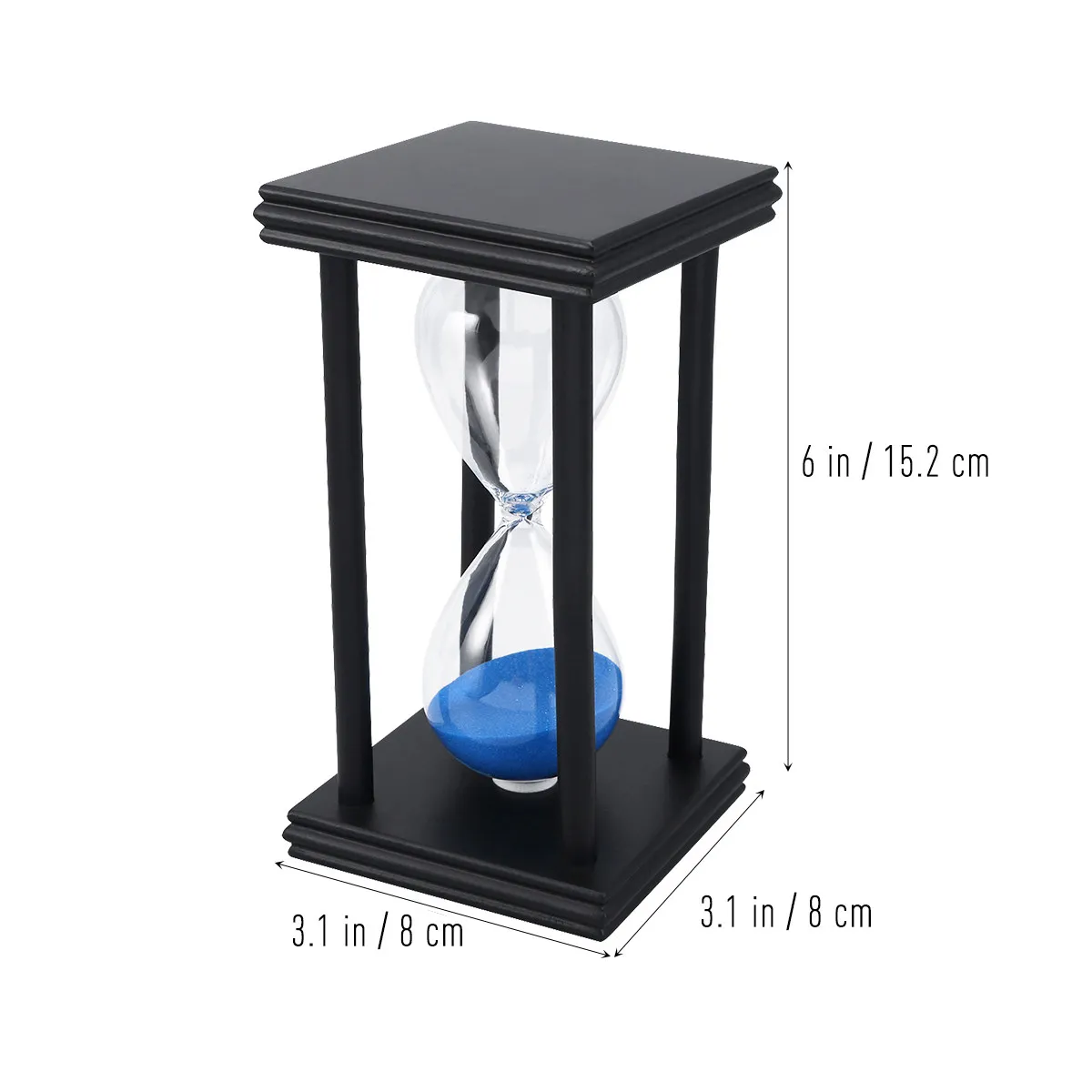 Handcrafted 30-Minute Sandglass Clock Blue Sand Flow Timer for Leisure Learning Yoga Mask Routine Office Desk Stylish Home Decor