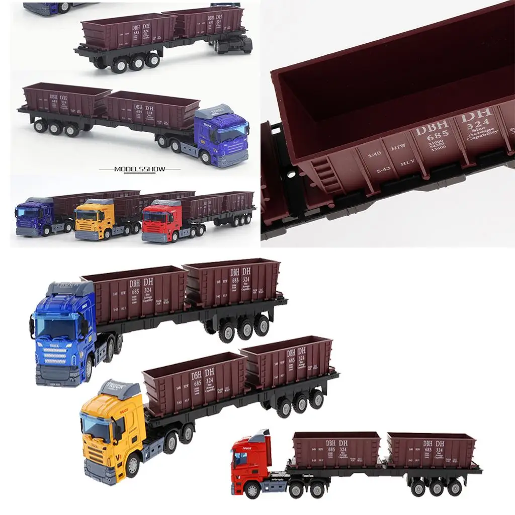 1:48 Die-cast Engineering car model Carrier truck model Children's