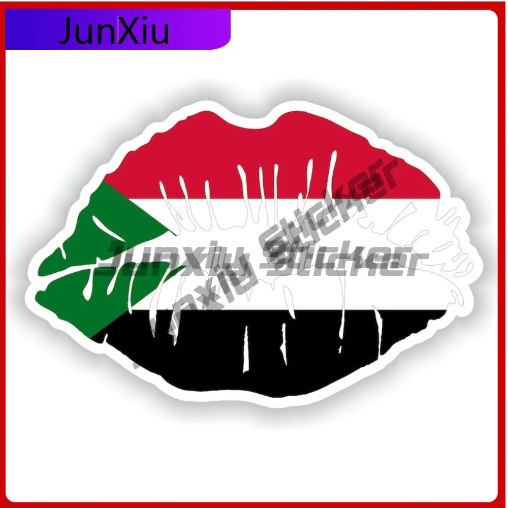

Sudan Flag Lips National Emblem Sticker Vacation Stickers Scratch-proof Decor Car Decoration Aesthetic Stickers For Car Suv