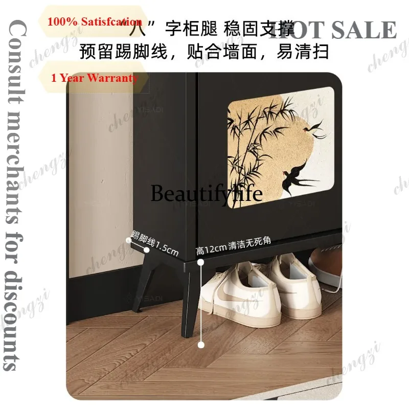 c139 Natural Nordic Shoe Rack Wooden Black Waterproof Entryway Organizer Shoe Cabinet Space Saving Wood Mueble Zapatero