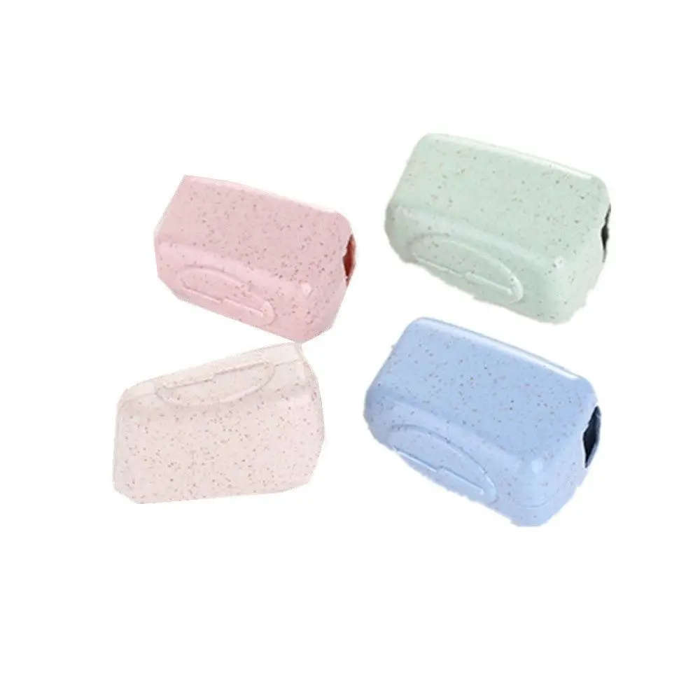 

Cute Hike Caps Health Wheat Straw Cleaner Case Protective Toothbrush Head Cover 4PCs