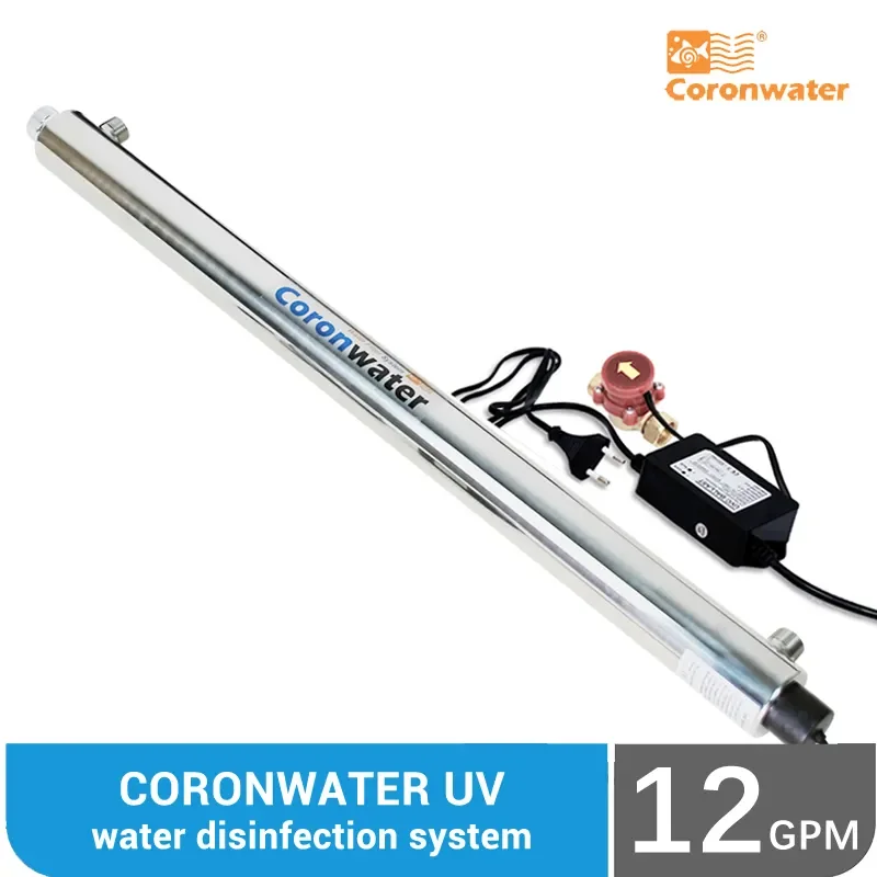 Coronwater 12GPM UV Water Filter System with Flow Switch For Water Purification