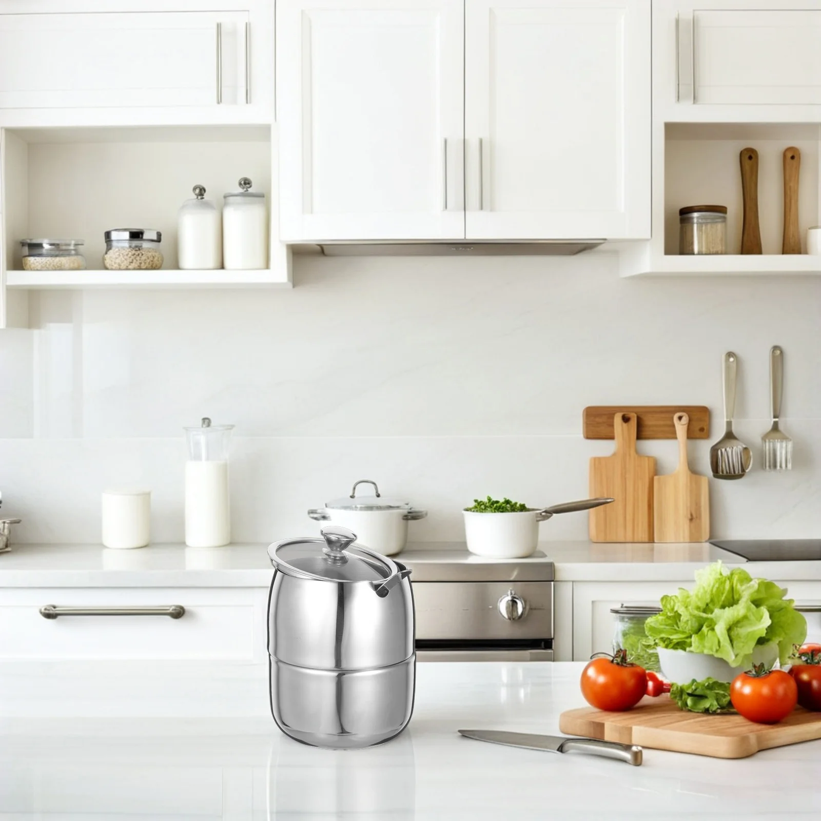 

1 Stainless Steel Seasoning Spice Storage With Spoon Lid Condiment Pot Salt Sugar Kitchen Organizer Outdoor Cooking