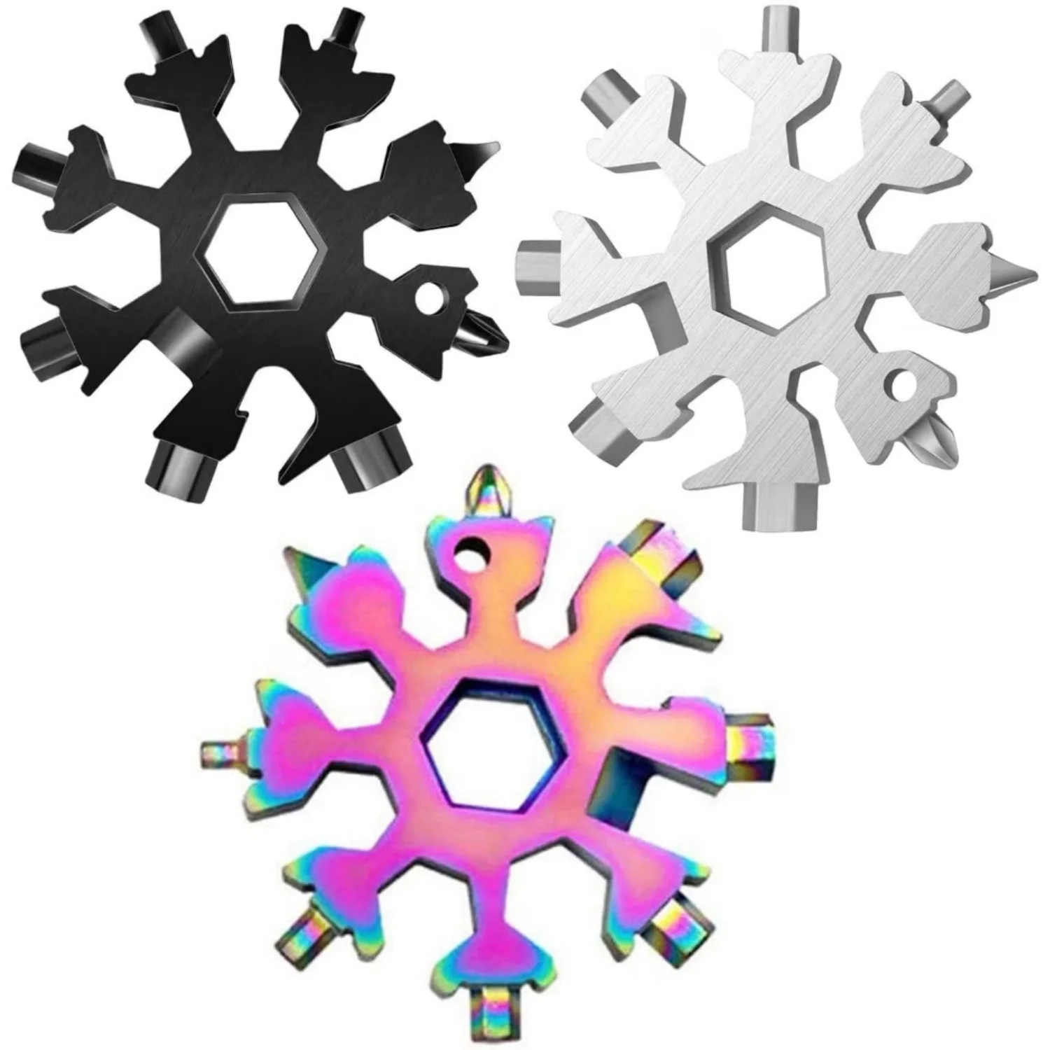 18-in-1 Snowflake Multi Tool Outdoor Camping Travel Camping Adventure Daily Survival Tools Stainless Screwsdriver Bottle Opene