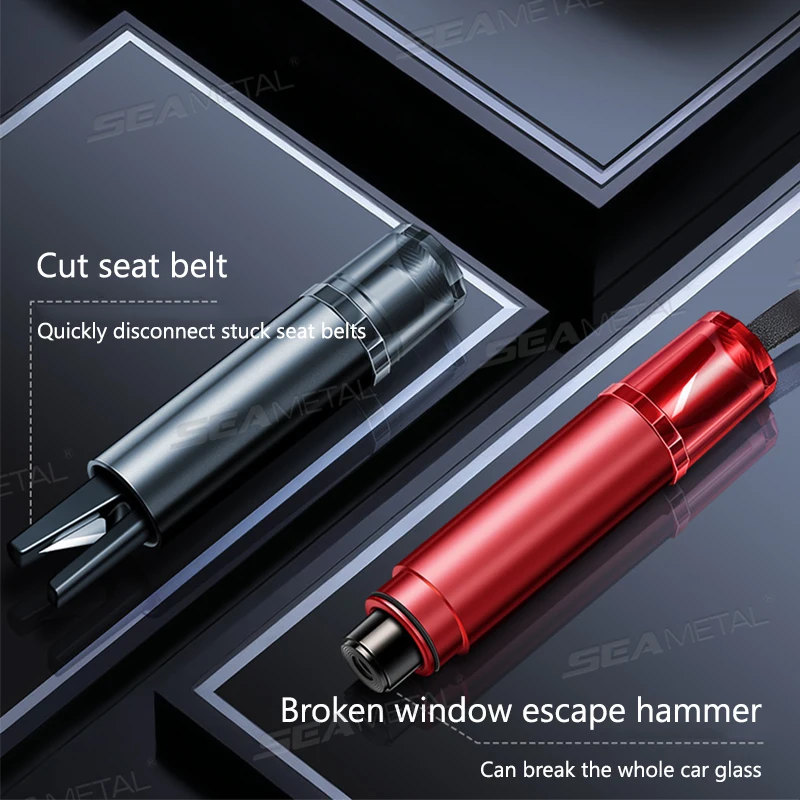 SEAMETAL 2 in 1 Car Seat Belt Cutter Emergency Window Breaker Tiny Safety Hammer Life-Saving Rescue Tool 5-Second Escape