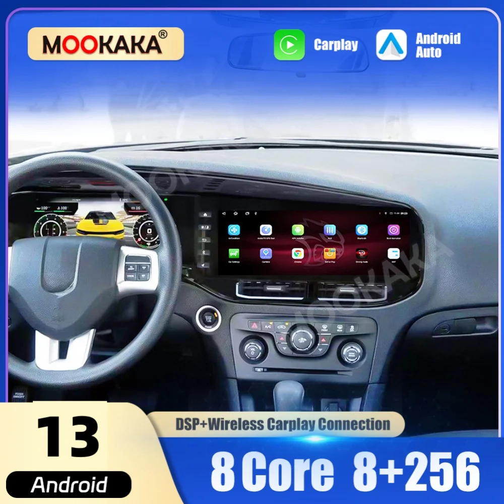 

12.3“ Car Multimedia Video Player For Dodge Charger 2011~2019 Car Radio GPS Navigation CarPlay Android 13 Auto Screen Head Unit
