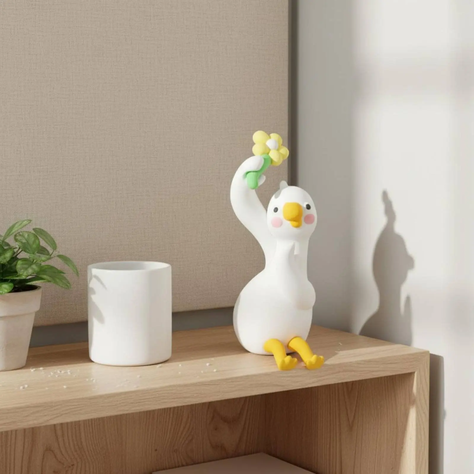 Figurine de canard amusante, support de moniteur en forme de canard mignon, compagnon de bureau paresseux, figurines décoratives ludiques pour moniteur, amusantes pour les étudiants