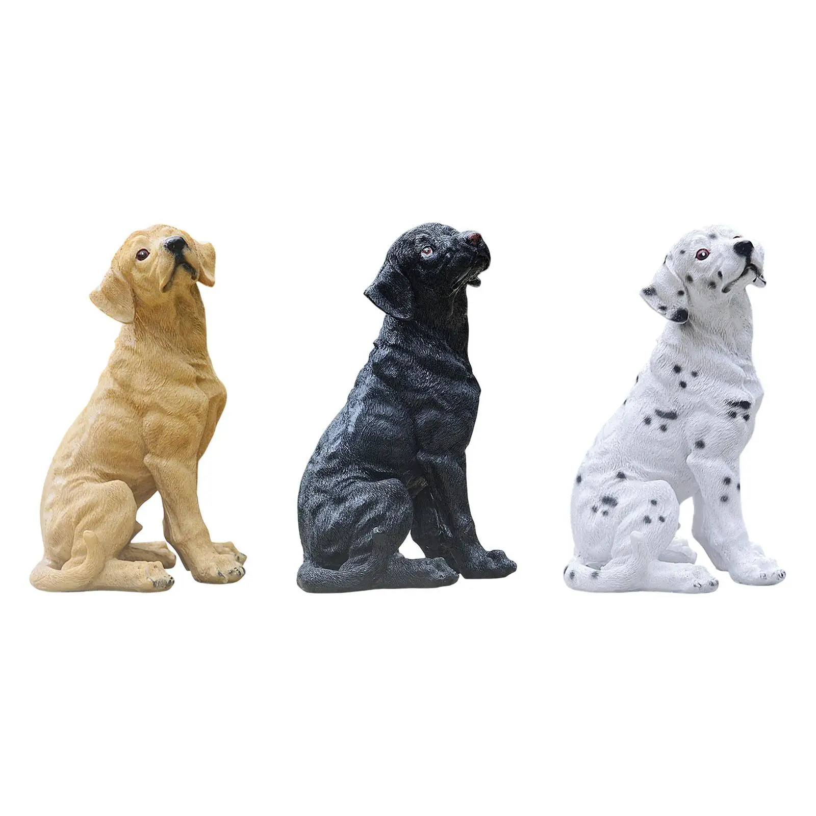Dog Statue Creative Cute Desktop Ornament Yard Art Decor Decorative Figurine for Cabinet Living Room Table Indoor Outdoor Patio