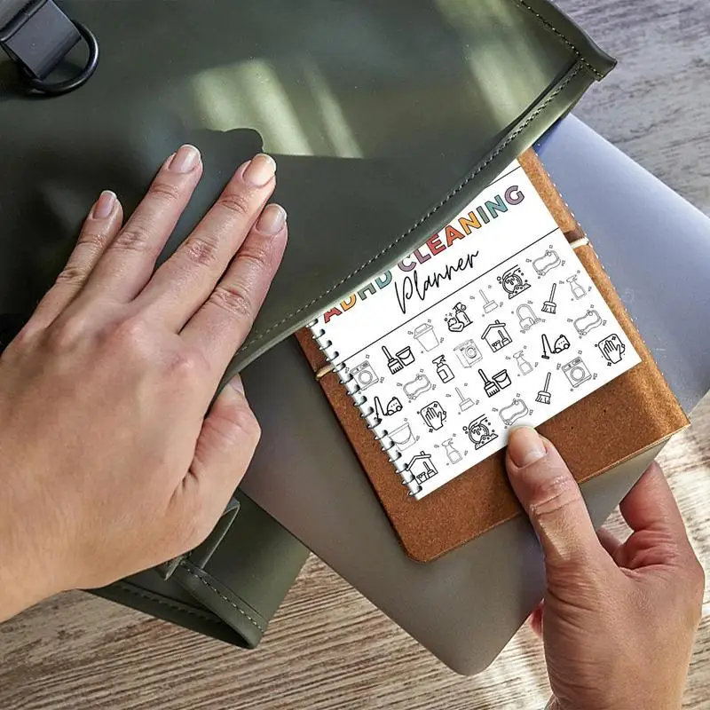 การทําความสะอาดรายการตรวจสอบ Planner แผนการทําความสะอาดหนังสือรายวันรายสัปดาห์รายเดือน Organizer Do-It-Yourself Home Improvement พร้อมขดลวด