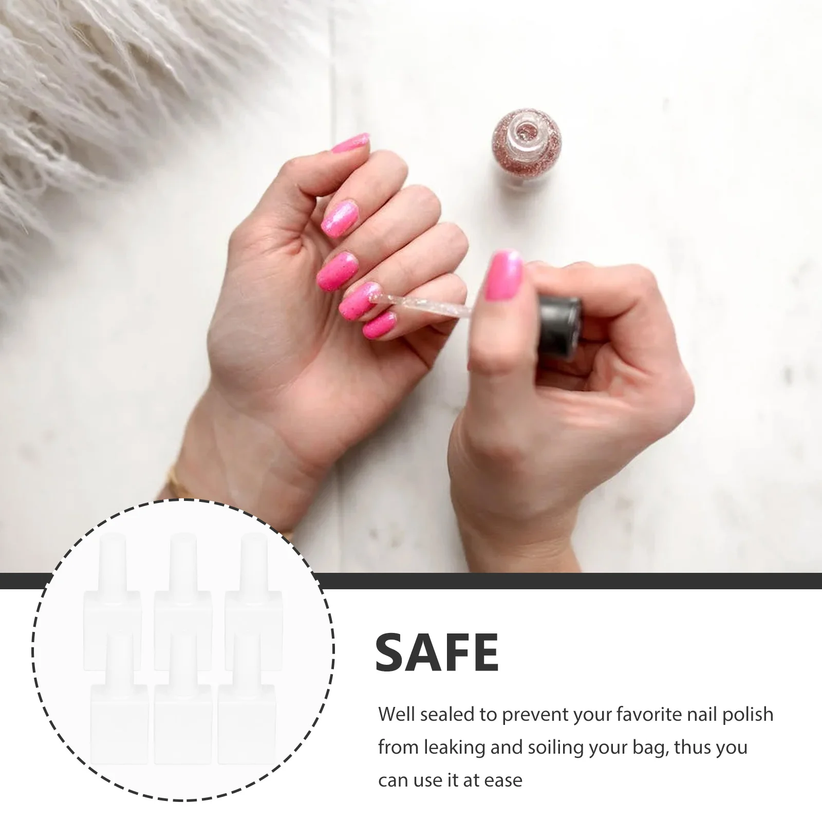 6 قطع من زجاجات طلاء الأظافر الفارغة، مجموعة أدوات إزالة زجاجات الجل للسفر