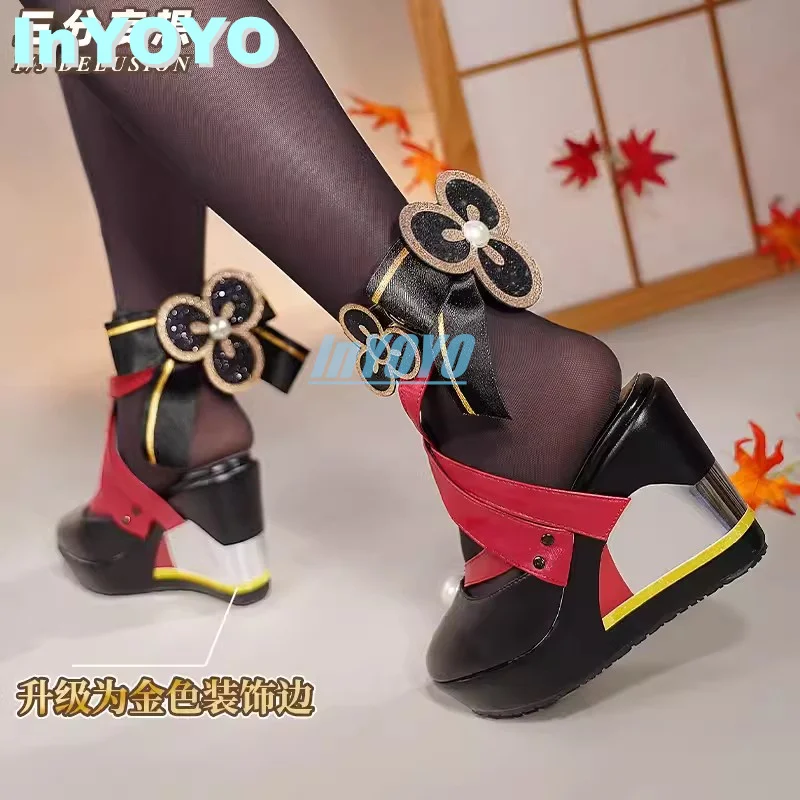 InYOYO Chiori Shoes Genshin Impact Cosplay High Heels Outfit Costume Used Accessories Hot Game