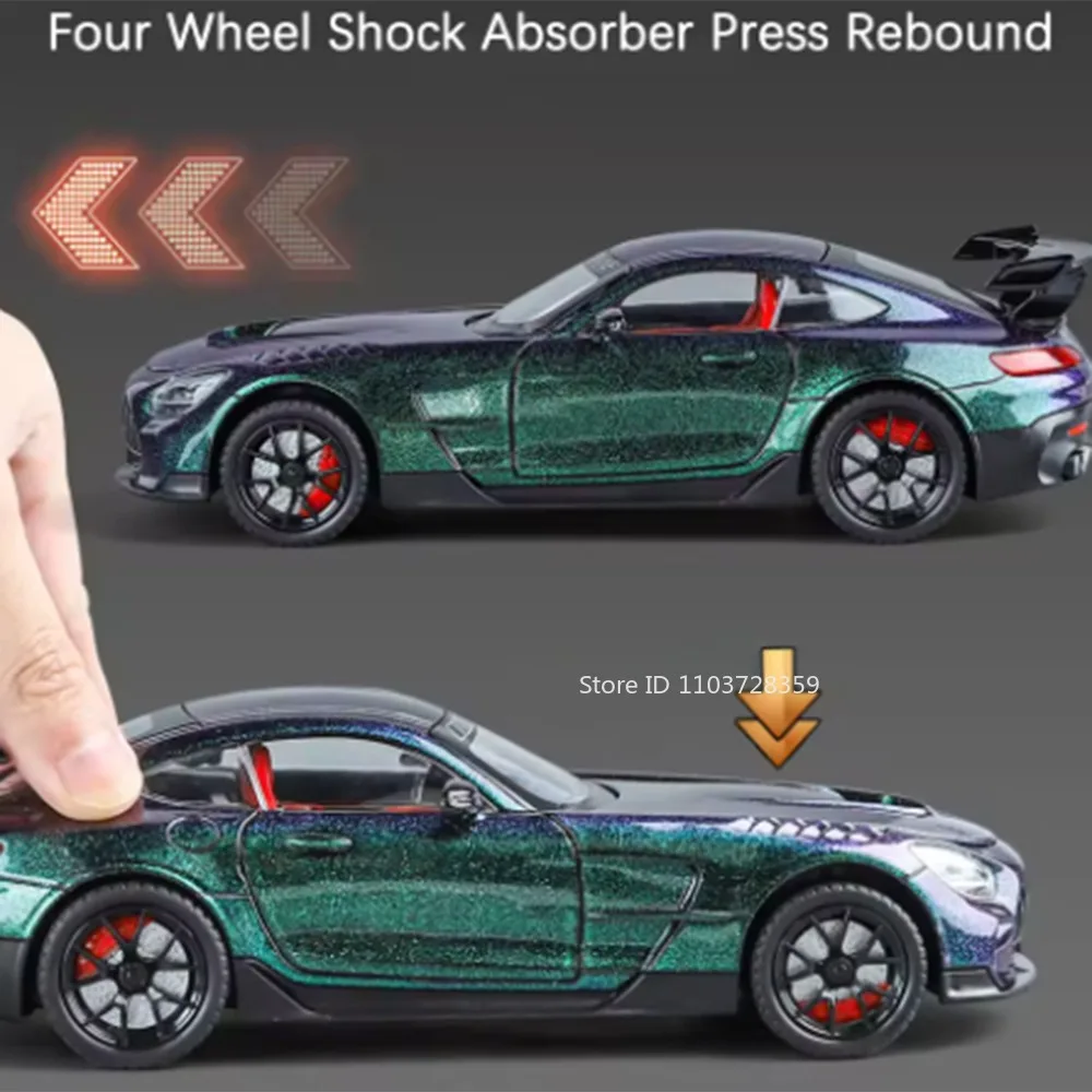 1:24 스케일 GT 스포츠카 모델 장난감 합금 다이캐스트 E300eL 미니어처 장난감 자동차 소리와 빛 풀백 도어 오픈 어린이 선물용