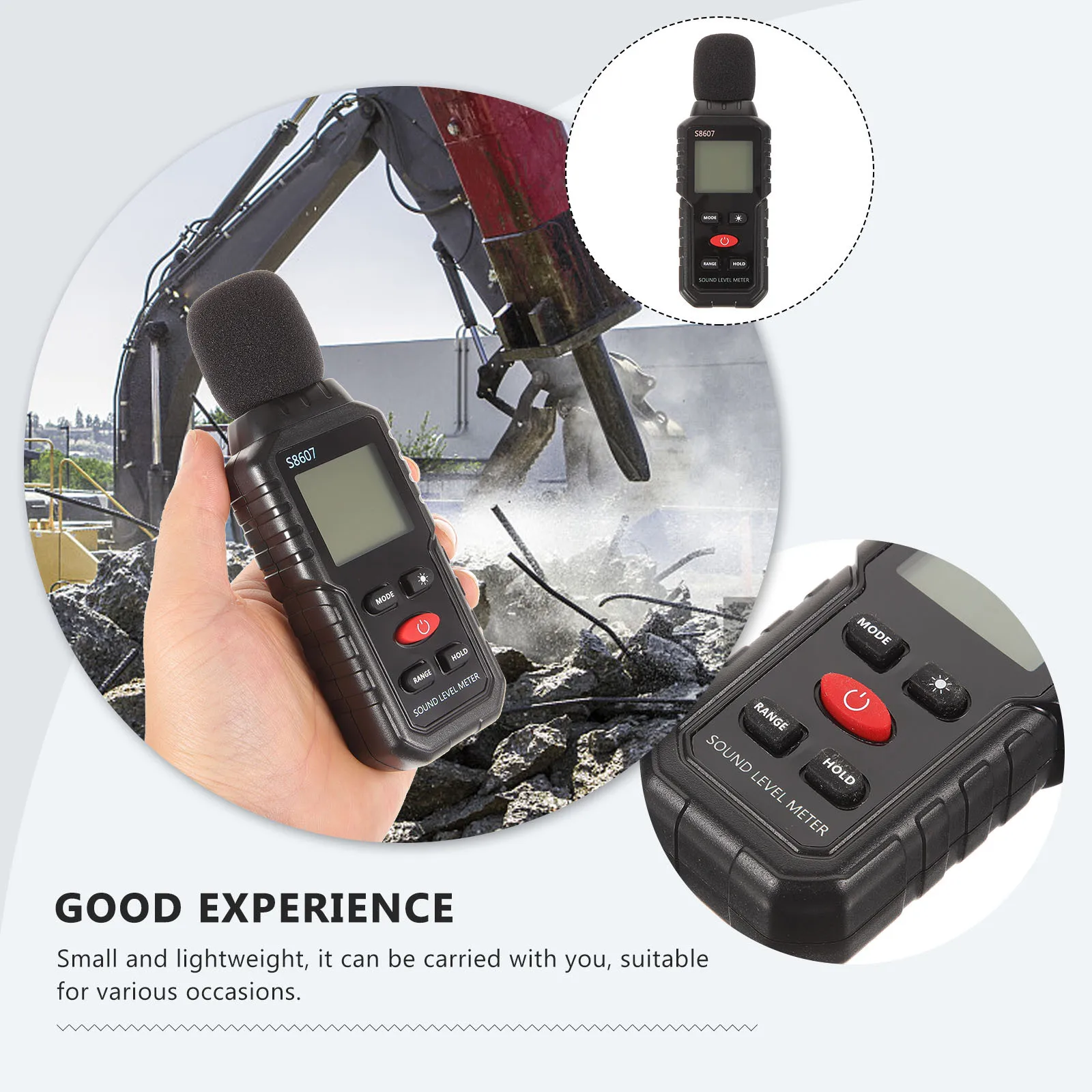 

Lightweight Noise Meter Sound Level Monitor with Long-Lasting Plastic Build for Outdoor Indoor Noise Detection Handheld Decibel