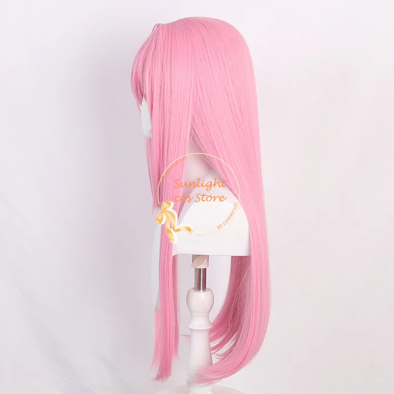 Gotou Hitori Cosplay Peruca, Anime Rosa Cabelo Escalço, Perucas Sintéticas Resistentes ao Calor, Em Estoque, Alta Qualidade, 80cm