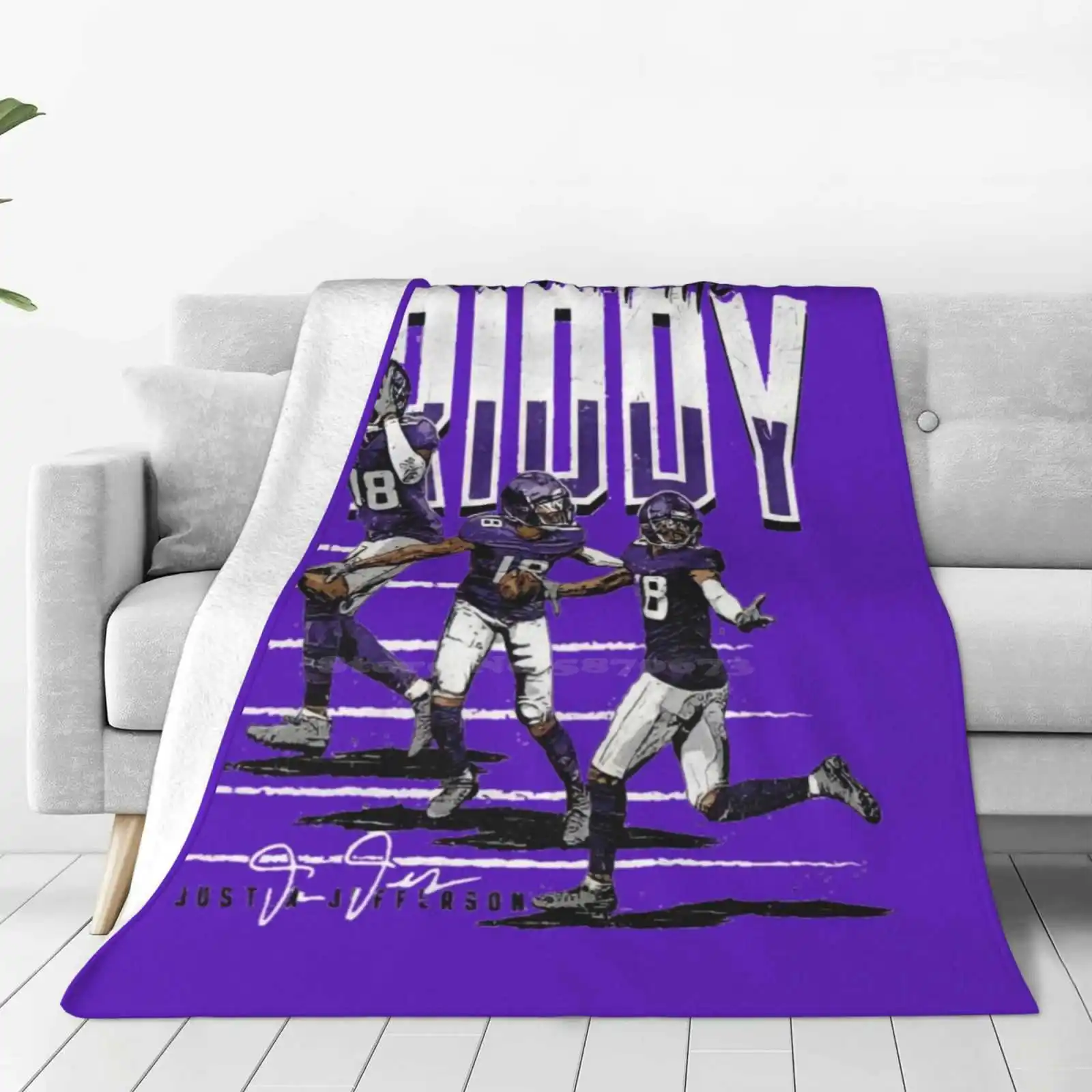 Griddy Dance Fashion Soft Warm Throw Blanket Justin Jefferson Football Sports Griddy Lsu Adam Thielen Band Touchdown Wide