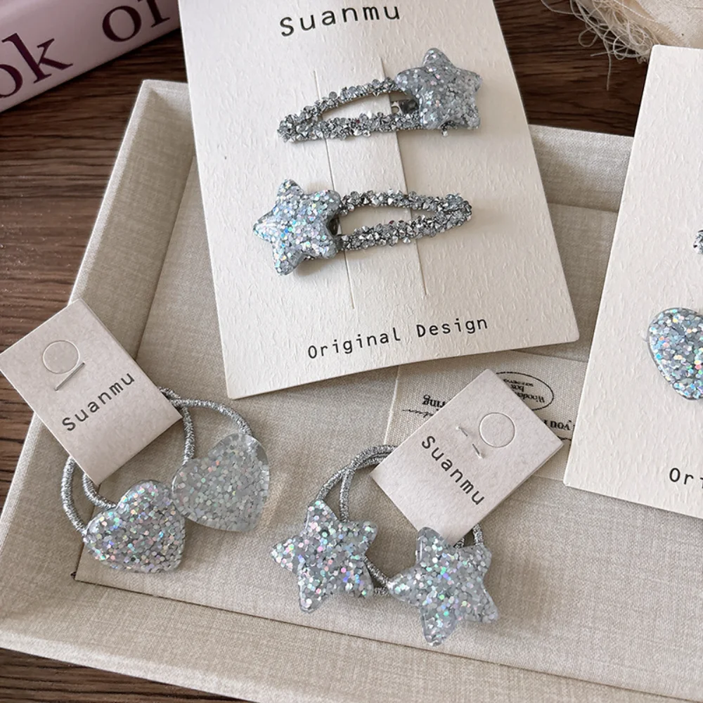 

Heart Hair Clip Korean Star Hairpin Children Hair Accessory Shiny Hair Clip For Children Gift Kids