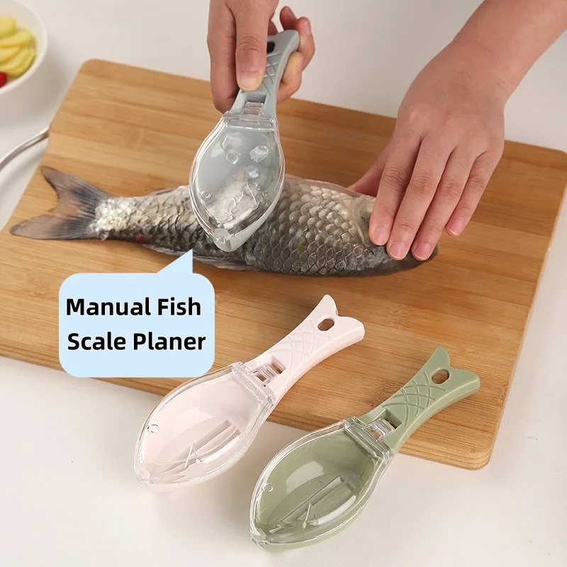 Manual Fish Scaler Scraper - Scaler Scraper with Cover, Home Kitchen Tool, Efficient Seafood Cleaning Tool, Remove Fish Scales.