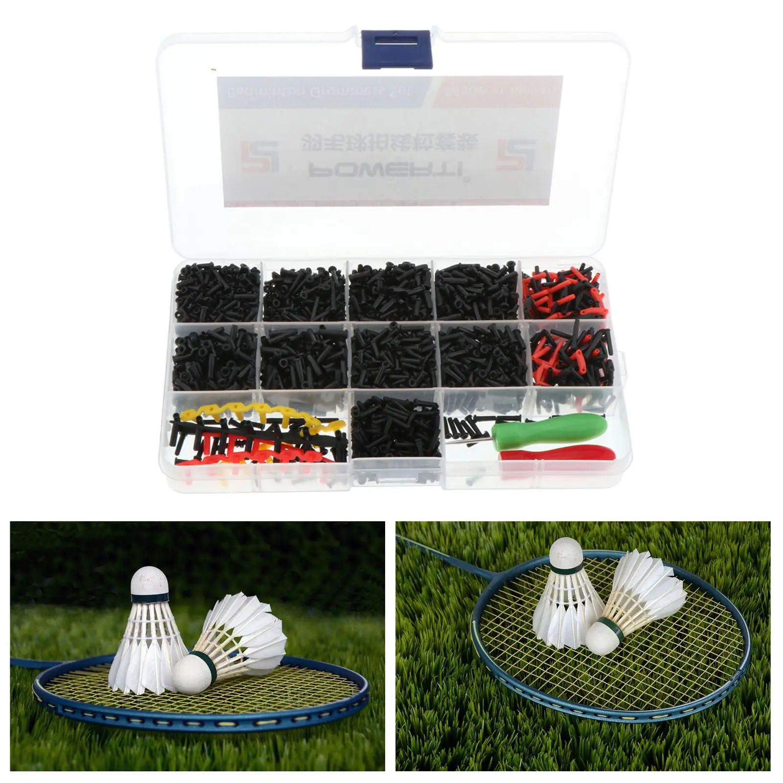 Universal Racquet Grommets Set Nylon Eyelets Tubes Badminton Tennis Stringing Accessories Gear for Racket Repair and Maintenance