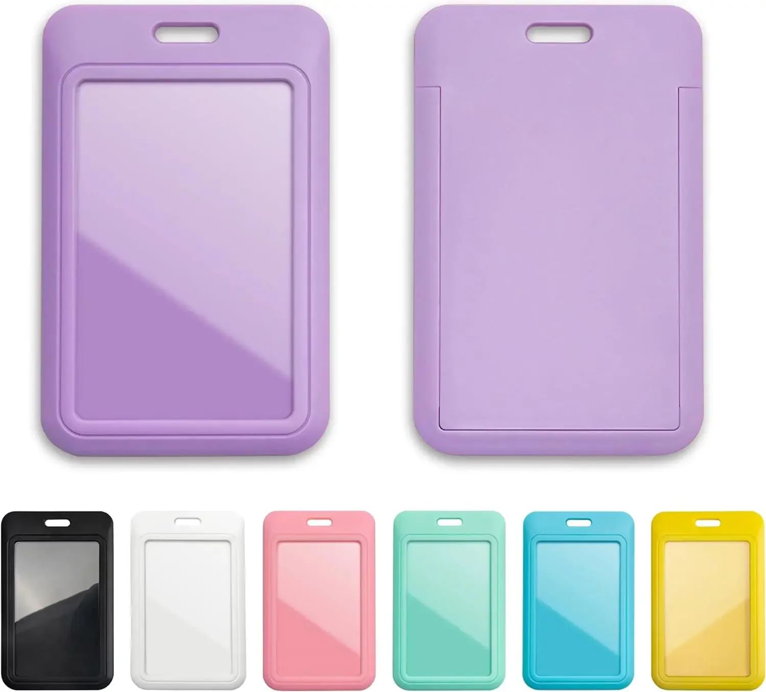 1 porte-badge coulissant avec fenêtre transparente, protège-carte d'identité pour le bureau, l'école, excellent cadeau pour les femmes, le personnel, les étudiants