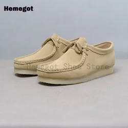 Men's Low Top Shoes Suede Leather Retro Casual Shoes Thick Sole Leather Shoes Designer Handmade Men's Shoes Soft Soled Men Shoes