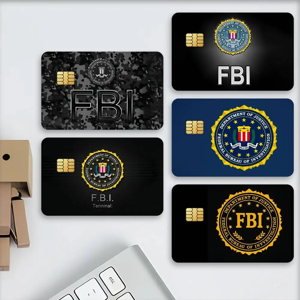 F-FBI Credit Card Stickers Skin For Bank Debit Decorative Protection Scratch-resistant Gift 4PCS