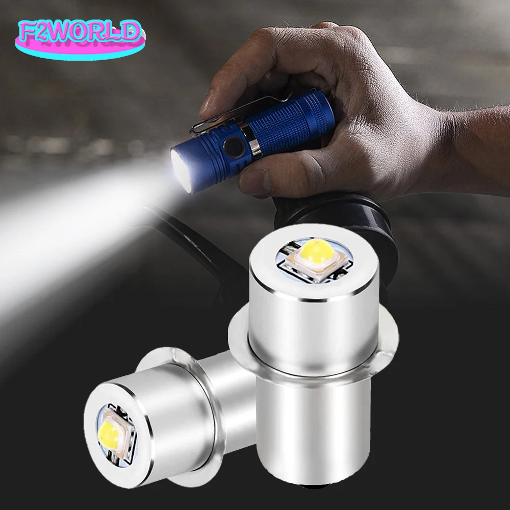2pcs P13.5S Mag Light LED Bulb 3-16 C&D Cells Maglite Torch Flashlight LED Converter 3V 4.5V 6V 9V 12V 18V 24V White